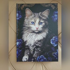 Notebook Large Cat 3d Blue Black Plain